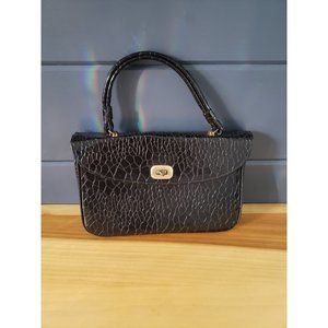 Vintage Black Vegan Leather Handbag‎